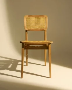 Chaise de jardin en bois de teck et cannage C-Chair - Gubi