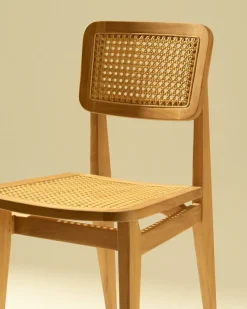 Chaise de jardin en bois de teck et cannage C-Chair - Gubi