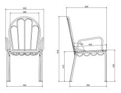 Chaise de jardin en métal blanc antique et coussin en tissu rayé bleu marine The Al Fresco - Business & Pleasure