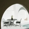 Chaise de jardin en métal noir vintage et coussin en tissu vert Rivie Green The Al Fresco - Business & Pleasure