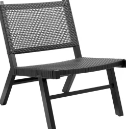 Chaise de jardin en osier noire Vasai - Nordal