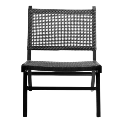 Chaise de jardin en osier noire Vasai - Nordal