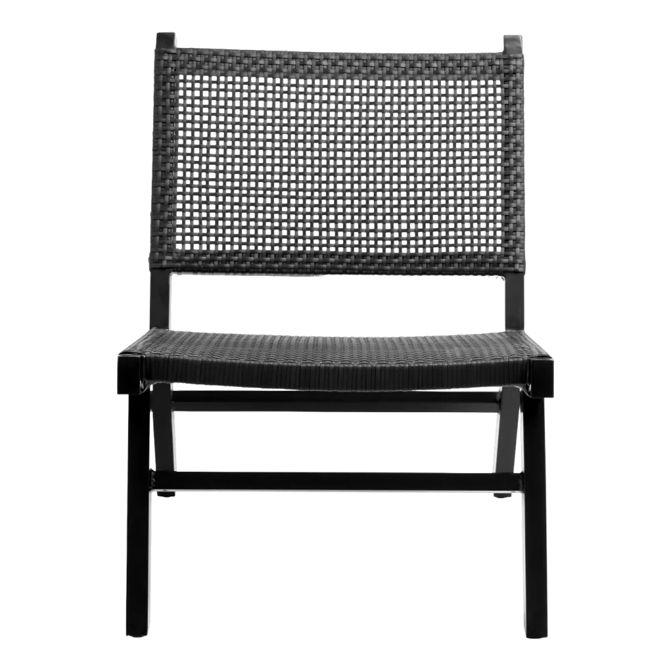 Chaise de jardin en osier noire Vasai - Nordal