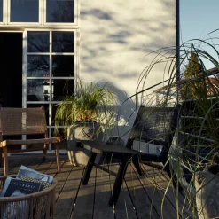 Chaise de jardin en osier noire Vasai - Nordal