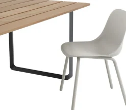 Chaise de jardin en plastique et acier grise 77cm Fiber - Muuto