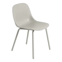 Chaise de jardin en plastique et acier grise 77cm Fiber - Muuto