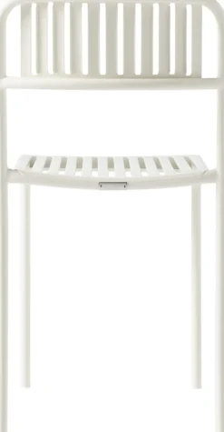 Chaise de jardin à lames en acier inoxydable blanc pur Patio - Tolix
