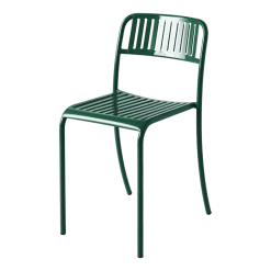 Chaise de jardin à lames en acier inoxydable vert mousse Patio - Tolix