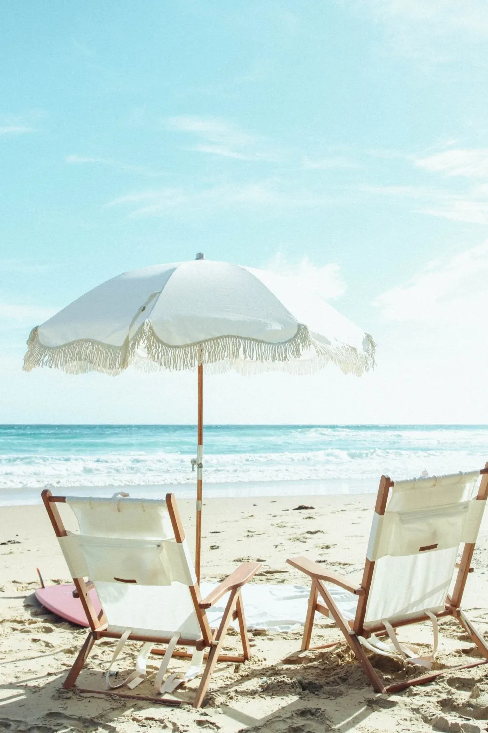 Chaise de plage pliante en tissu blanc Antique The Tommy Chair - Business & Pleasure