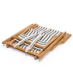 Chaise de plage pliante en toile à rayures noires Monaco The Tommy Chair - Business & Pleasure