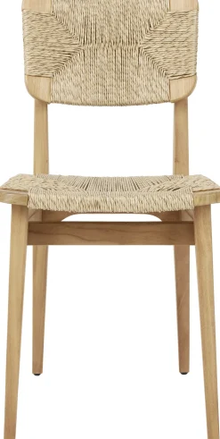 Chaise de salle à manger d'extérieur en teck C-Chair - Gubi