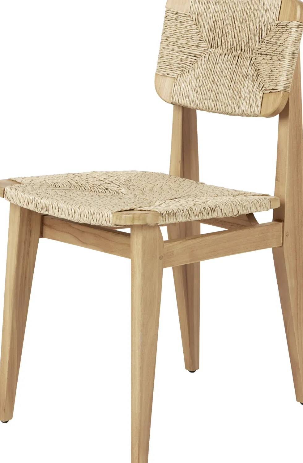 Chaise de salle à manger d'extérieur en teck C-Chair - Gubi