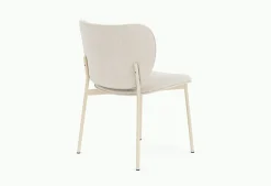 Chaise de salle à manger en acier beige et tissu beige naturel Eve - Fest Amsterdam