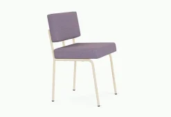 Chaise de salle à manger en acier beige et tissu violet Monday - Fest Amsterdam