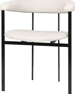 Chaise de salle à manger en acier inoxydable et tissu knot sand 72,5cm Portobello - Versmissen