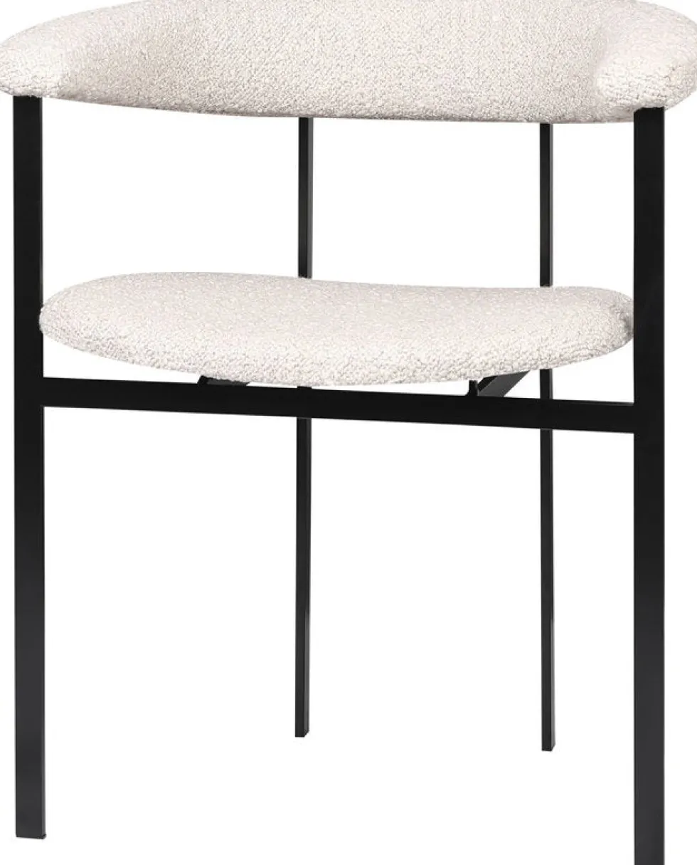 Chaise de salle à manger en acier inoxydable et tissu knot sand 72,5cm Portobello - Versmissen