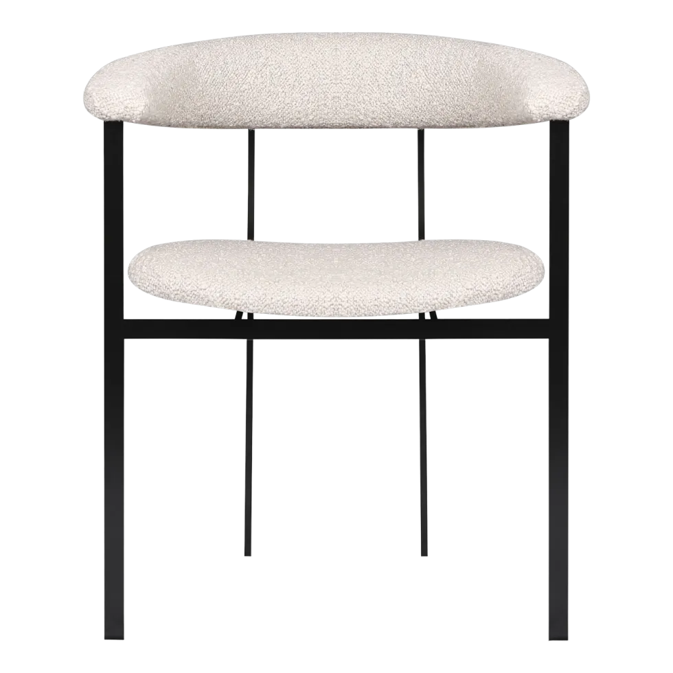 Chaise de salle à manger en acier inoxydable et tissu knot sand 72,5cm Portobello - Versmissen