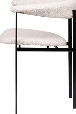 Chaise de salle à manger en acier inoxydable et tissu knot sand 72,5cm Portobello - Versmissen