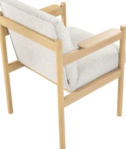 Chaise de salle à manger en bois mindy et textile sable doux 62x85cm Casca - Versmissen