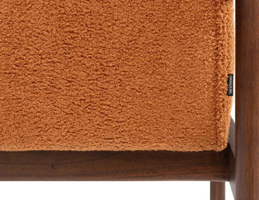 Chaise de salle à manger en bois mindy et textile terre brûlée 62x85cm Casca - Versmissen