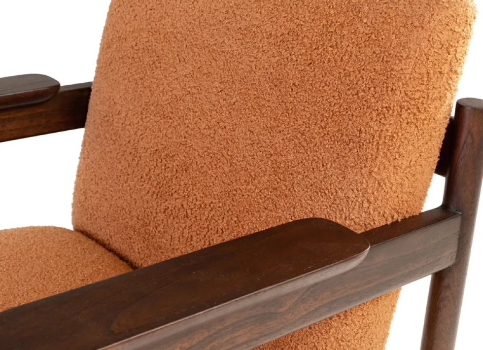 Chaise de salle à manger en bois mindy et textile terre brûlée 62x85cm Casca - Versmissen