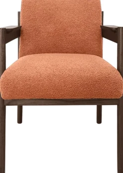 Chaise de salle à manger en bois mindy et textile terre brûlée 62x85cm Casca - Versmissen