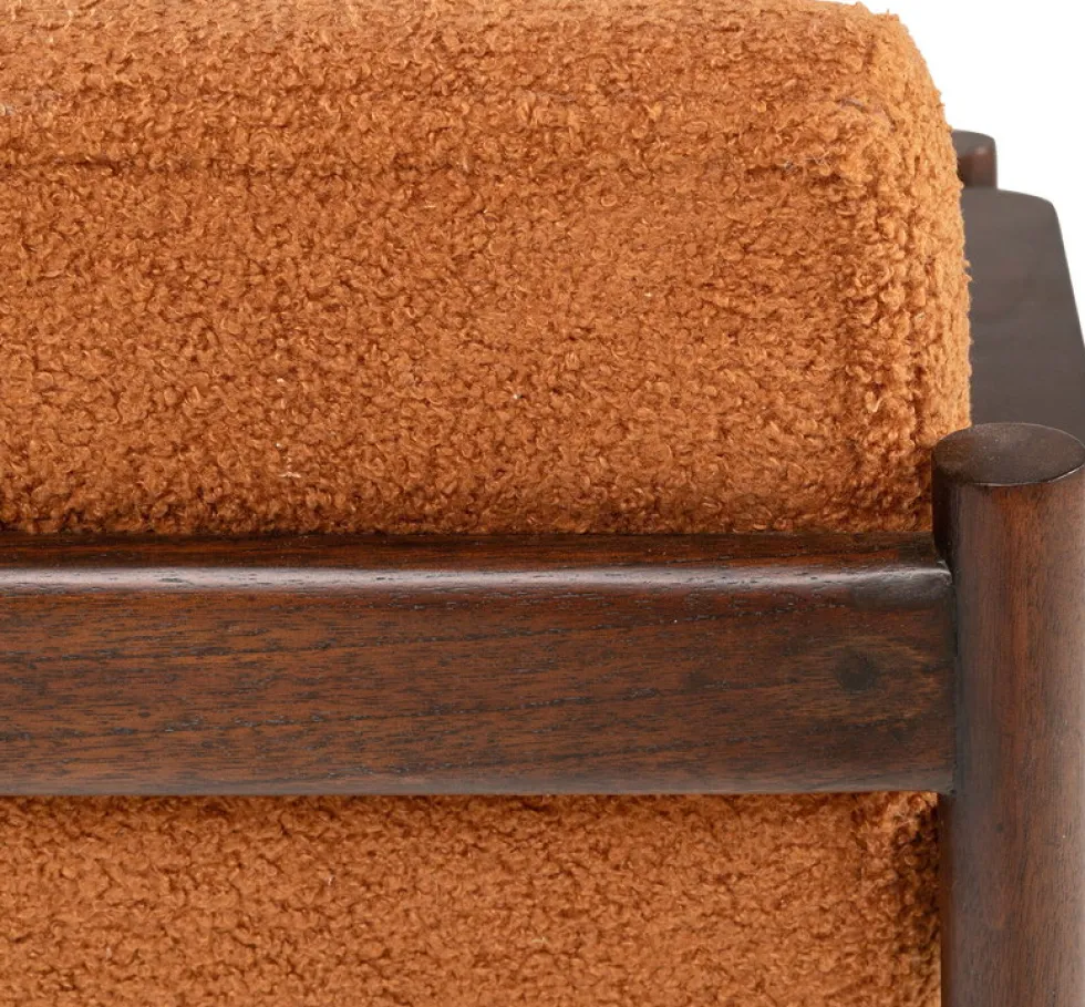 Chaise de salle à manger en bois mindy et textile terre brûlée 62x85cm Casca - Versmissen
