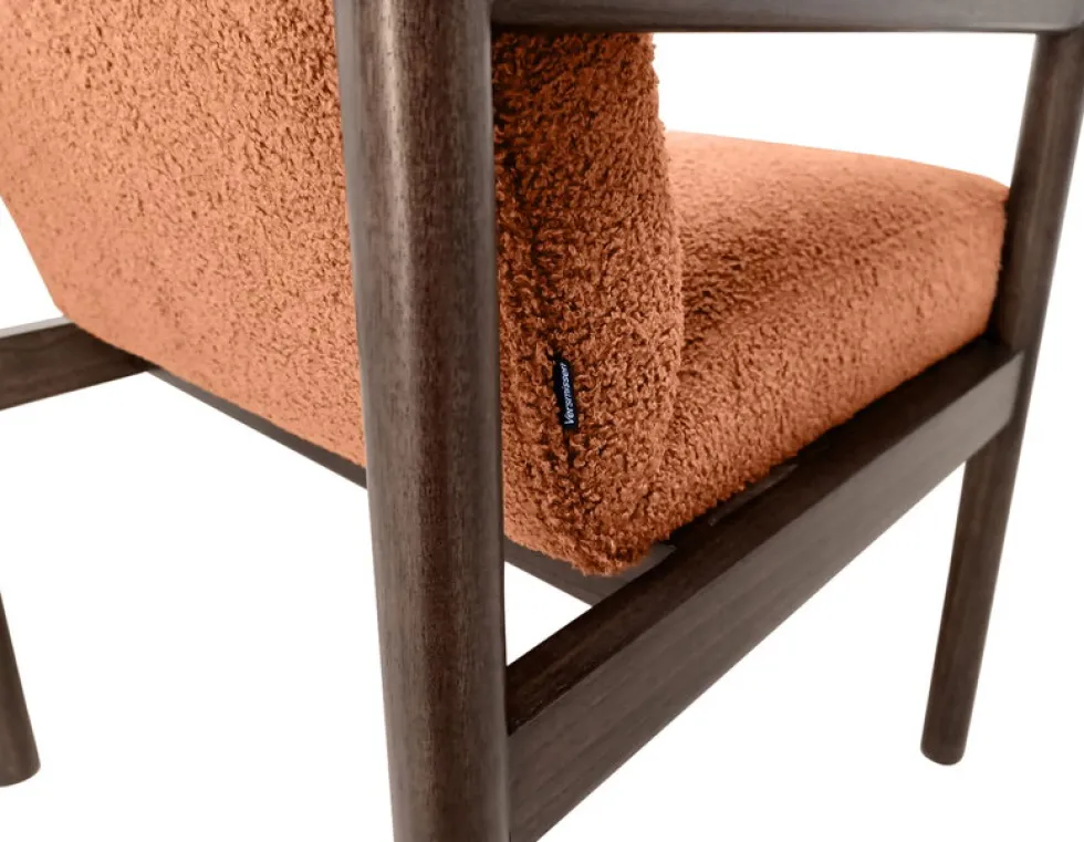 Chaise de salle à manger en bois mindy et textile terre brûlée 62x85cm Casca - Versmissen