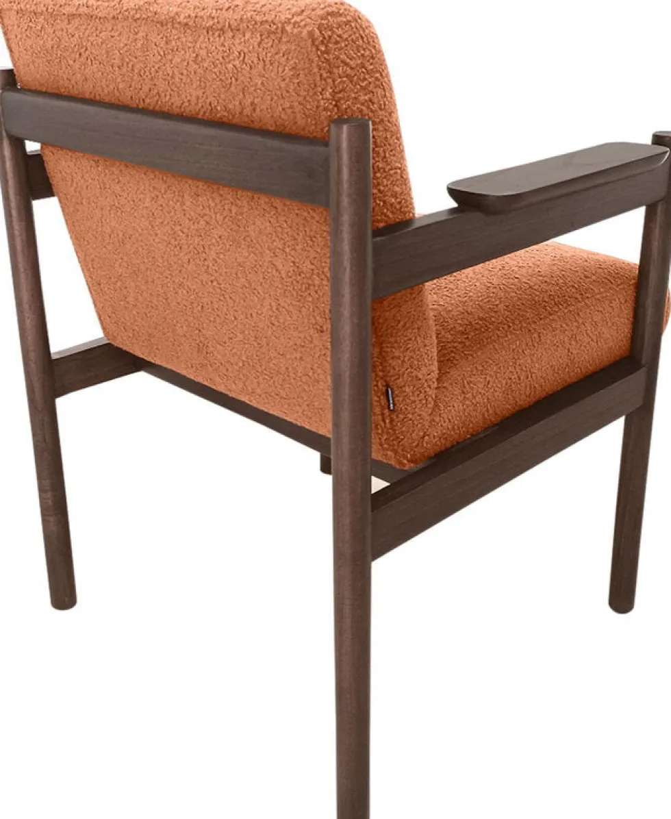 Chaise de salle à manger en bois mindy et textile terre brûlée 62x85cm Casca - Versmissen