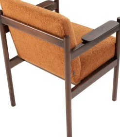 Chaise de salle à manger en bois mindy et textile terre brûlée 62x85cm Casca - Versmissen