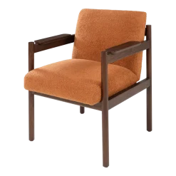 Chaise de salle à manger en bois mindy et textile terre brûlée 62x85cm Casca - Versmissen