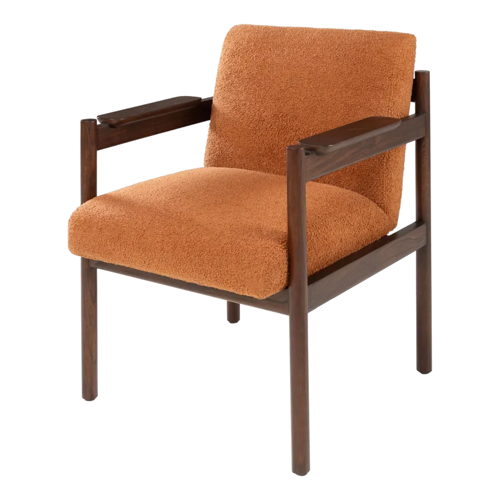 Chaise de salle à manger en bois mindy et textile terre brûlée 62x85cm Casca - Versmissen