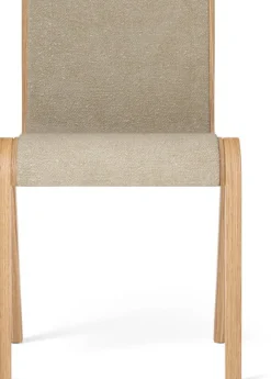 Chaise de salle à manger en chêne naturel et tissu audo bouclé 02 78cm Ready - Audo