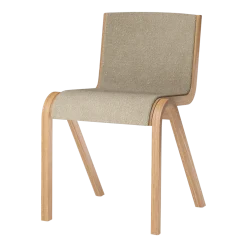 Chaise de salle à manger en chêne naturel et tissu audo bouclé 02 78cm Ready - Audo