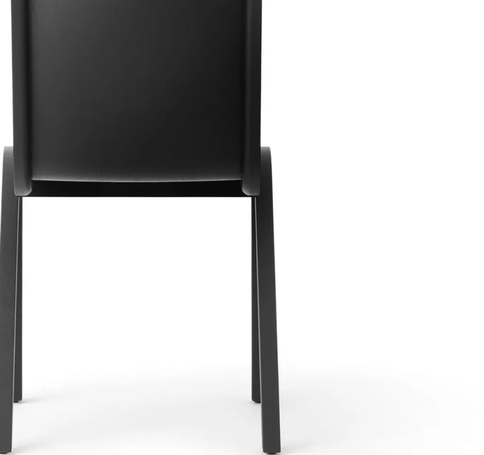 Chaise de salle à manger en chêne noir et tissu audo bouclé 02 78cm Ready - Audo