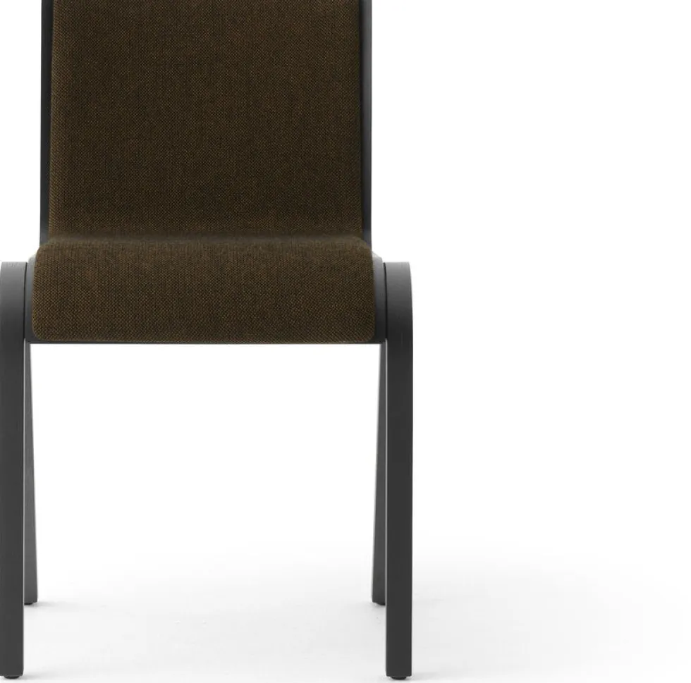 Chaise de salle à manger en chêne noir et tissu audo bouclé 02 78cm Ready - Audo