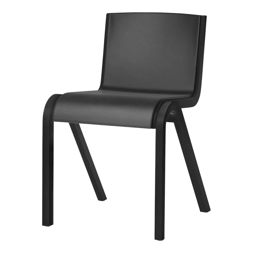 Chaise de salle à manger en chêne noir et tissu dakar 0842 78cm Ready - Audo