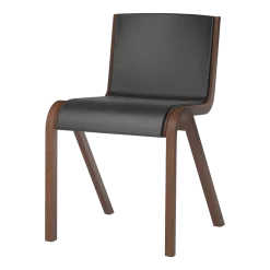 Chaise de salle à manger en chêne teinté rouge et tissu dakar 0842 78cm Ready - Audo