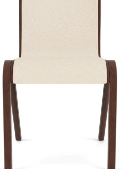 Chaise de salle à manger en chêne teinté rouge et tissu logan jasmine 78cm Ready - Audo