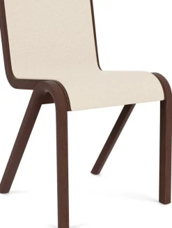 Chaise de salle à manger en chêne teinté rouge et tissu logan jasmine 78cm Ready - Audo