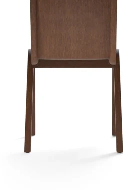 Chaise de salle à manger en chêne teinté rouge et tissu toile 356 78cm Ready - Audo