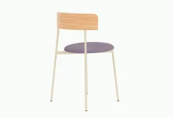 Chaise de salle à manger en hêtre naturel acier beige et tissu violet Friday - Fest Amsterdam