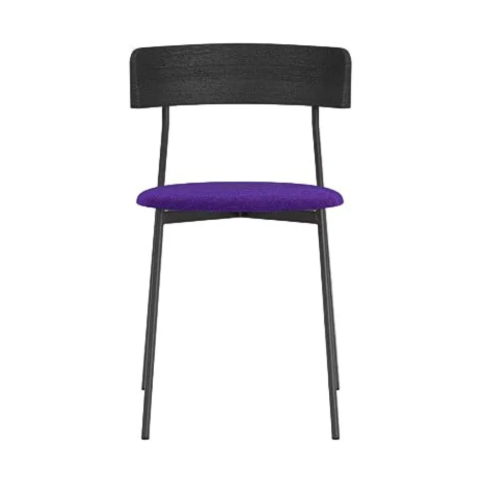Chaise de salle à manger en hêtre noir mat et tissu violet Friday - Fest Amsterdam