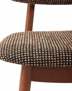Chaise de salle à manger en tissu à motif marron et bois de frêne Speckled Happy Days - Pols Potten