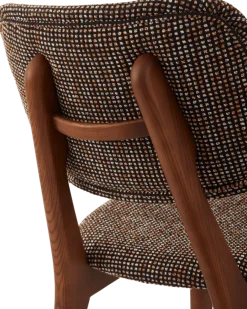 Chaise de salle à manger en tissu à motif marron et bois de frêne Speckled Happy Days - Pols Potten