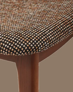 Chaise de salle à manger en tissu à motif marron et bois de frêne Speckled Happy Days - Pols Potten