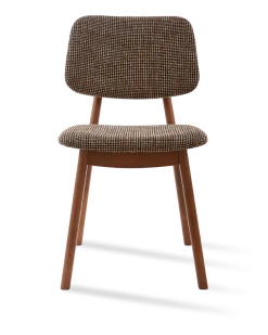 Chaise de salle à manger en tissu à motif marron et bois de frêne Speckled Happy Days - Pols Potten