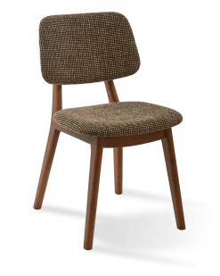 Chaise de salle à manger en tissu à motif marron et bois de frêne Speckled Happy Days - Pols Potten