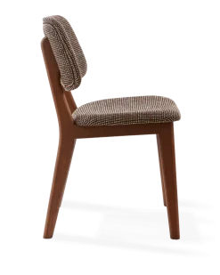 Chaise de salle à manger en tissu à motif marron et bois de frêne Speckled Happy Days - Pols Potten