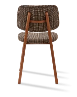 Chaise de salle à manger en tissu à motif marron et bois de frêne Speckled Happy Days - Pols Potten